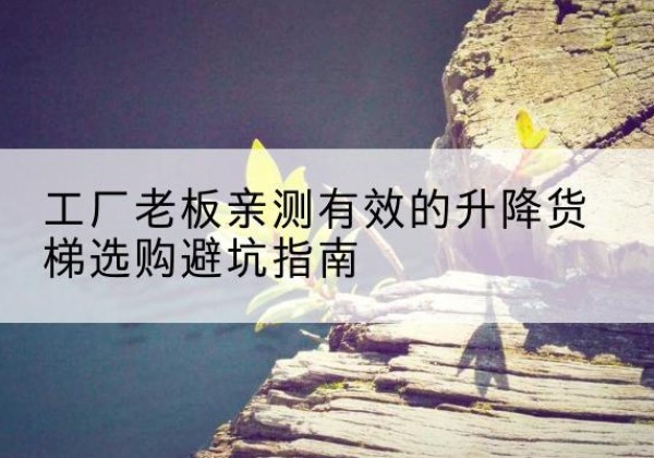 高安升降货梯怎么选-工厂老板亲测有效的升降货梯选购避坑指南